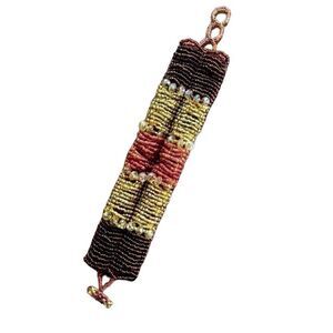 Bead and crystal wide cuff bracelet